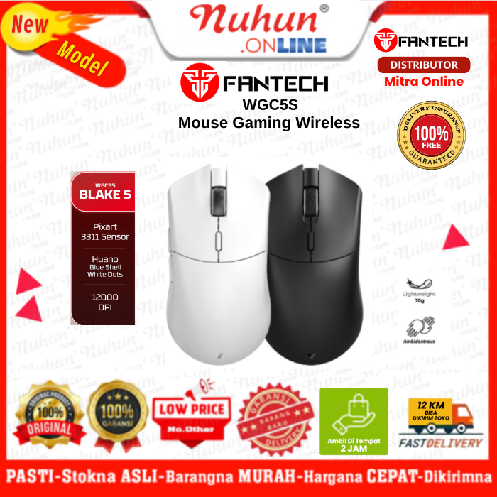 Fantech Mouse Gaming Wireless WGC5S Mode Pixart Sensor