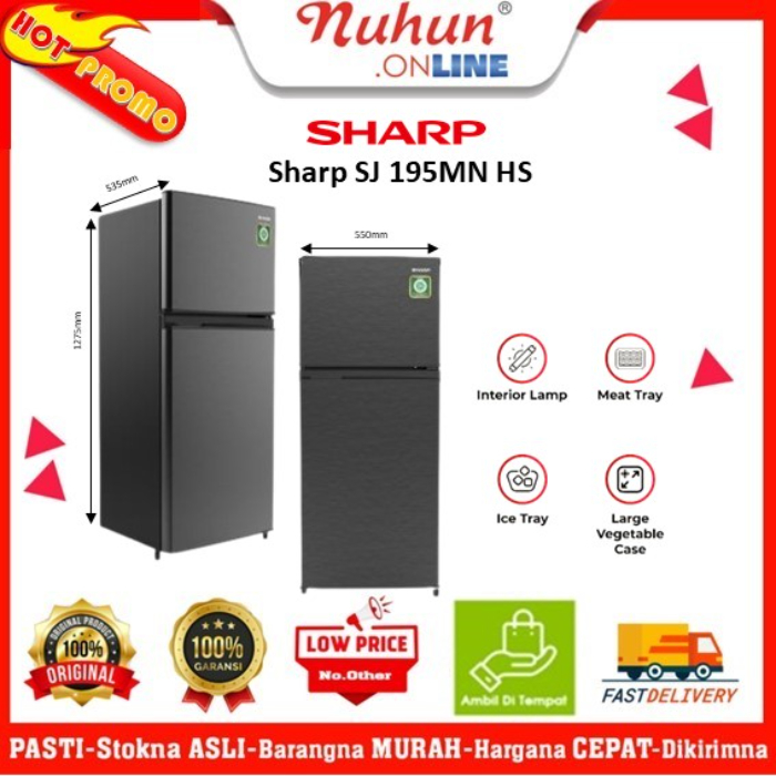 Sharp Kulkas 2 Pintu SJ 195MN HS