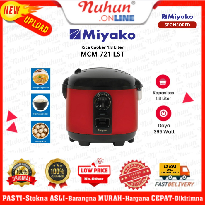 Miyako Rice Cooker Low Carbo 1.8 Liter MCM 721 LST Low Sugar
