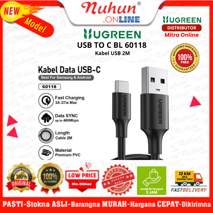 UGREEN Kabel USB 2M TO C BL 60118