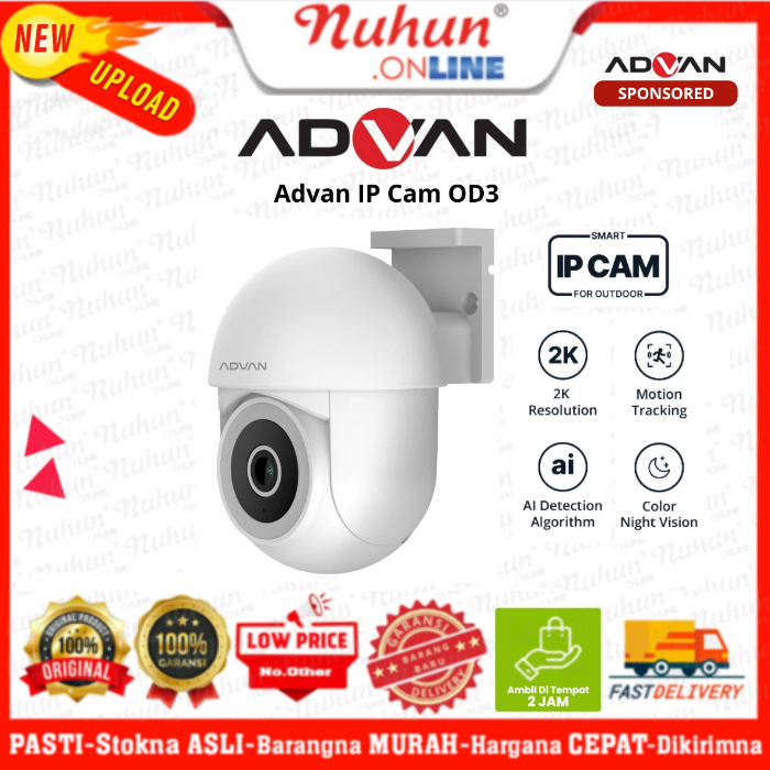 Advan IP Cam OD3 Smart AI CCTV Outdoor IP Camera Waterproof 3MP 2K SMart IP35 Wifi