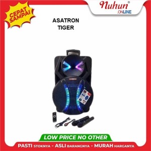 Asatron Tiger Speaker Bluetooth Karaoke Free with 2 Wireless Mic