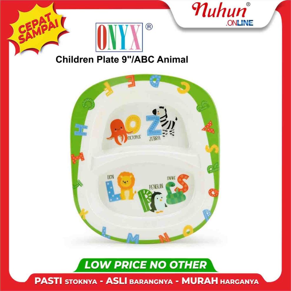 ONYX Children Plate 9inch ABC Animal