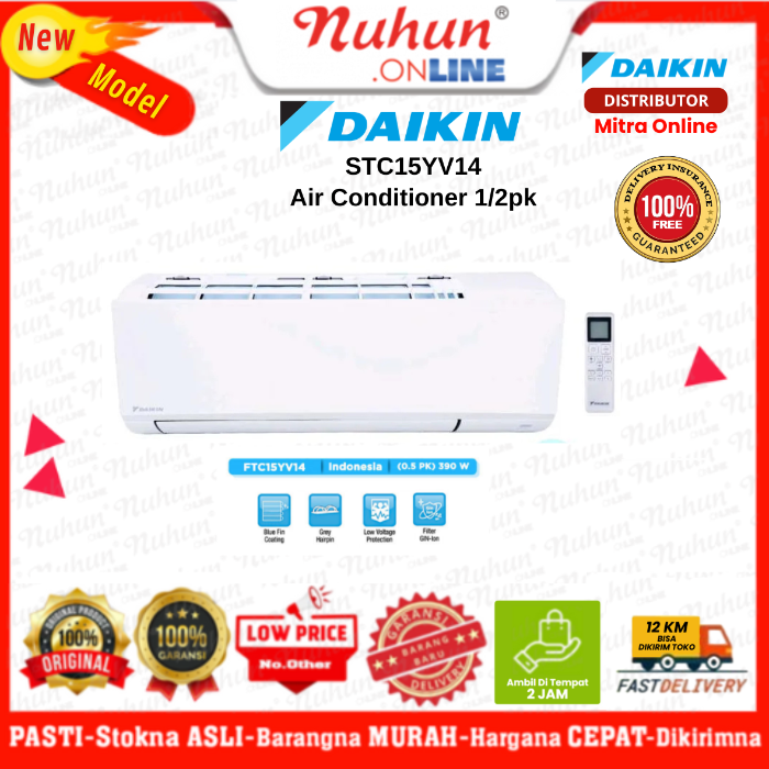 Daikin Air Conditioner Split Standart 1/2pk STC15YV14 R32