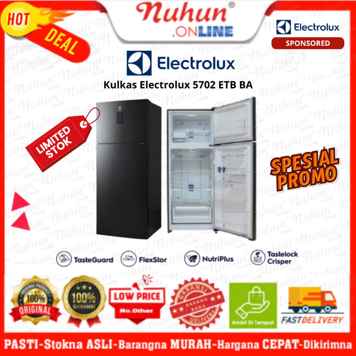 Electrolux Kulkas 2 Pintu ETB-5702 BA Nutrifresh Inverter