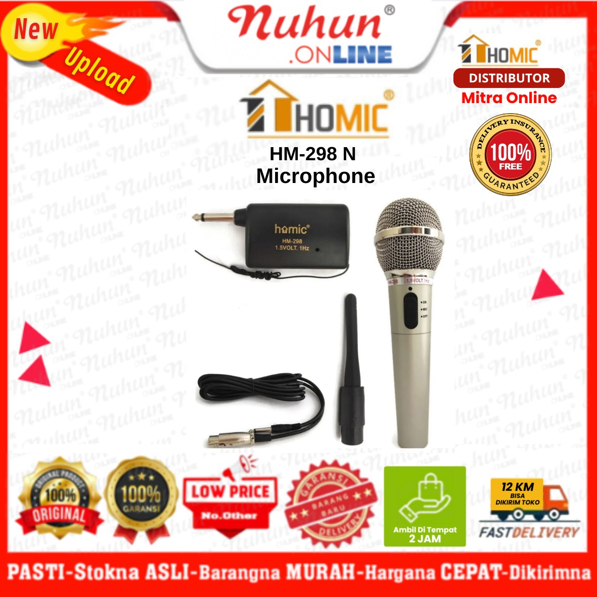 Homic Microphone Wireless HM-298N Original