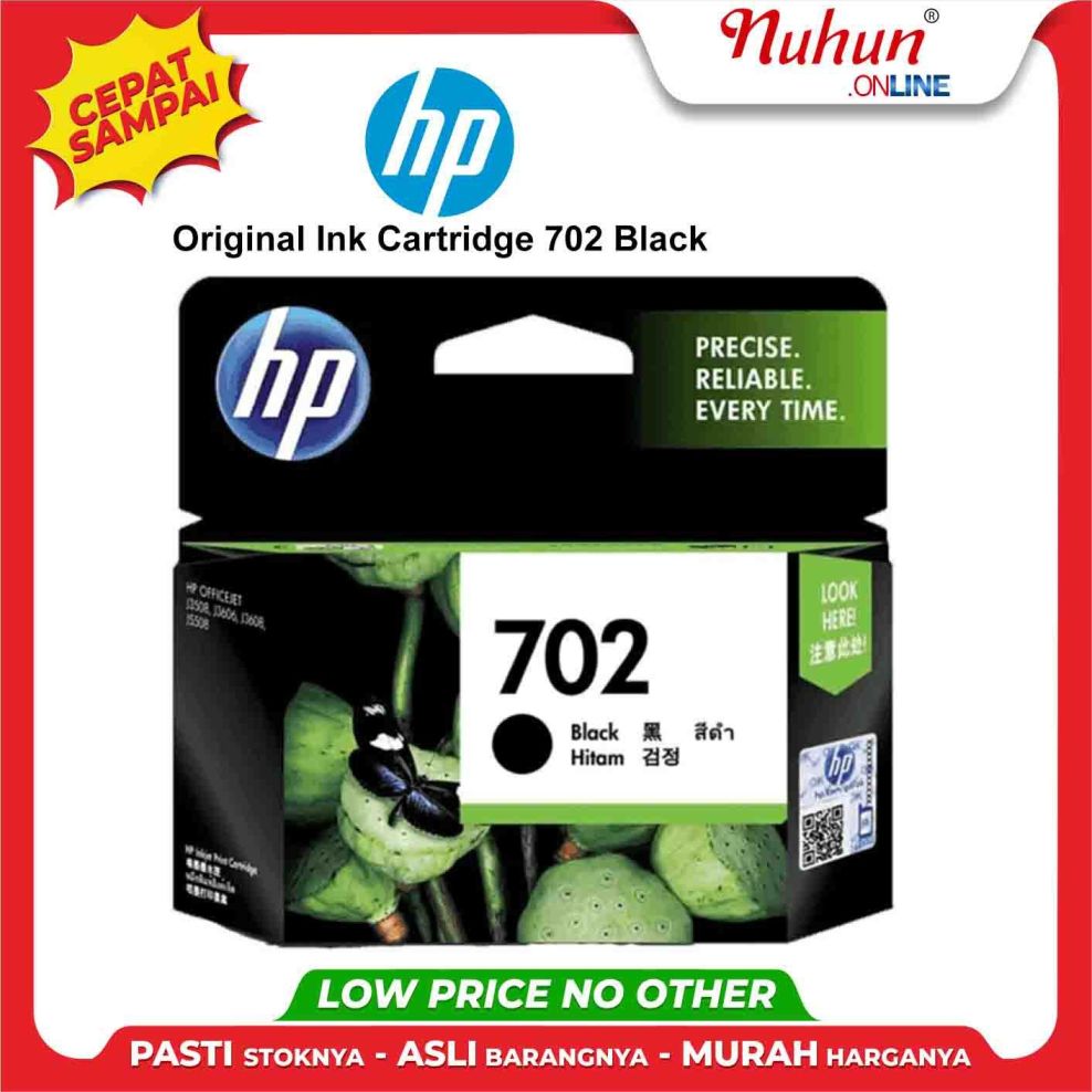 HP Tinta Printer Cartridge HP 702 Black Original