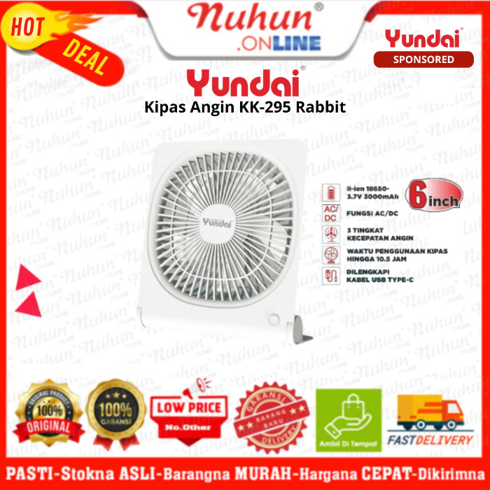 Yundai Kipas Angin Meja KK-295 Rabbit Portable