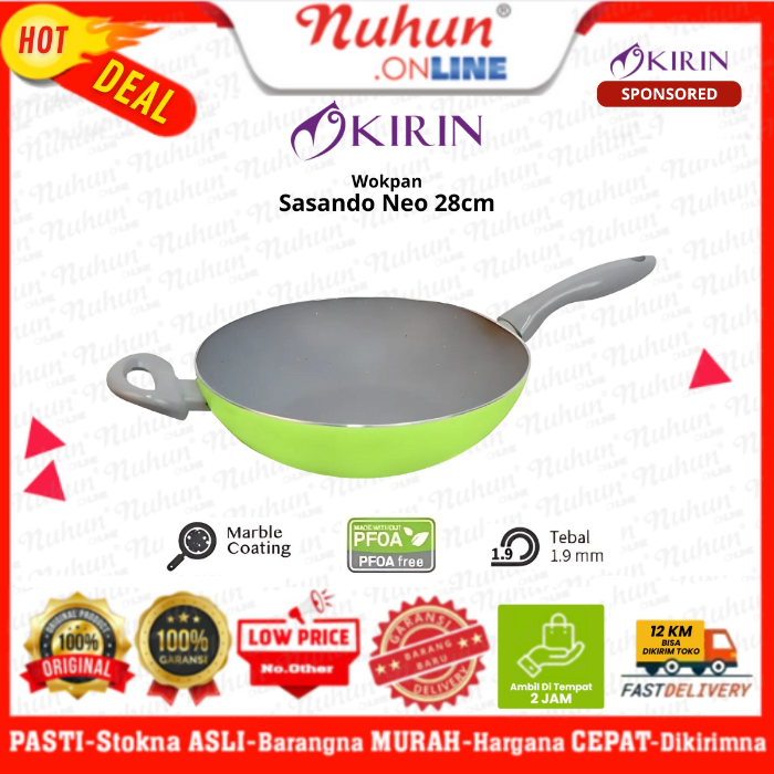 Kirin Wok Pan Marble Sasando Neo 28 cm