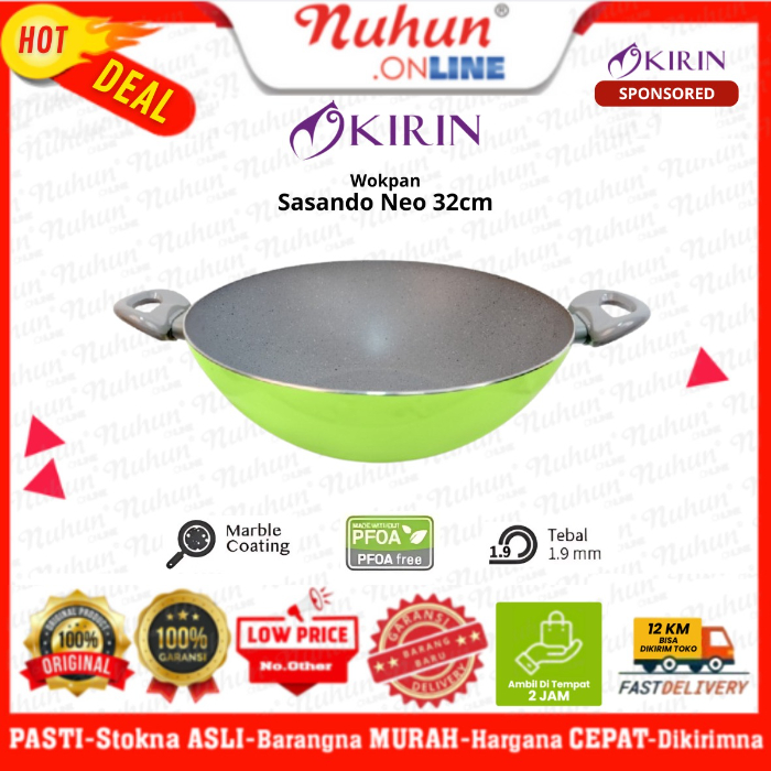 Kirin Wok Pan Marble Sasando Neo 32 cm