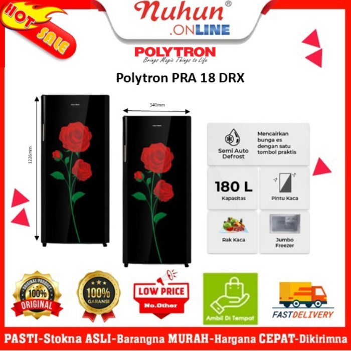 Polytron Kulkas 1 Pintu PRA 18 DRX 180L