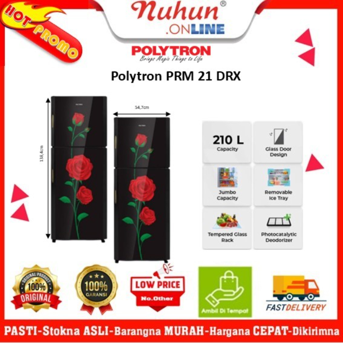 POLYTRON Kulkas 2 Pintu PRM 21 DRX