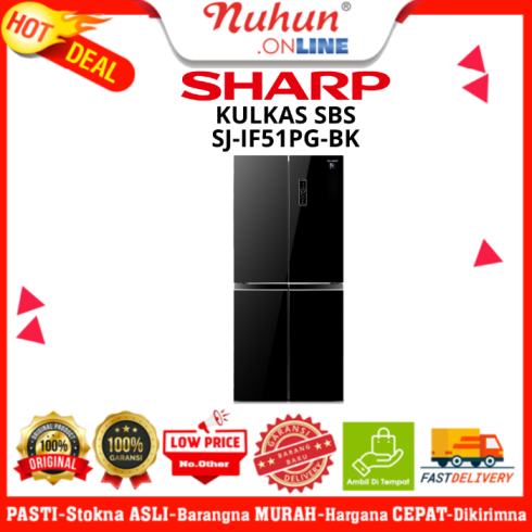 Sharp Kulkas 2 Pintu SJ-IF51PG-BK