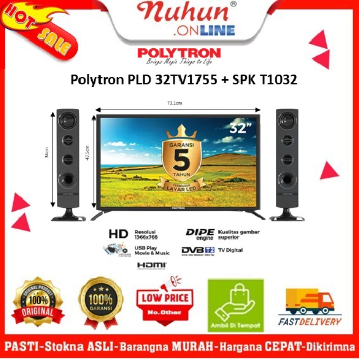 POLYTRON Smart Digital TV PLD 32TV1755 + SPK T0932