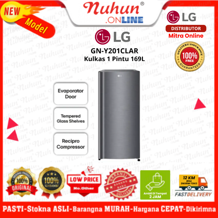 LG Kulkas 1 Pintu GN-Y201CLAR 169L