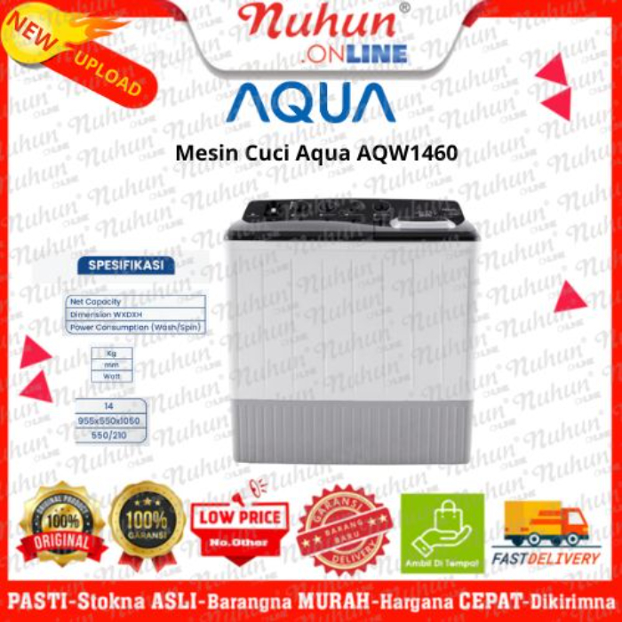 Aqua Mesin Cuci 2 Tabung AQW 1460 14Kg