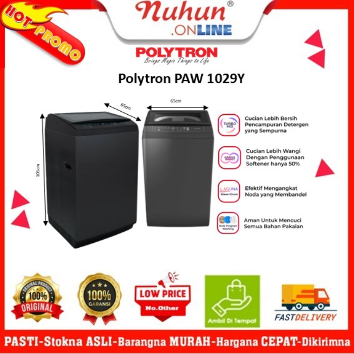 Polytron Mesin Cuci Top Loading PAW 1029Y