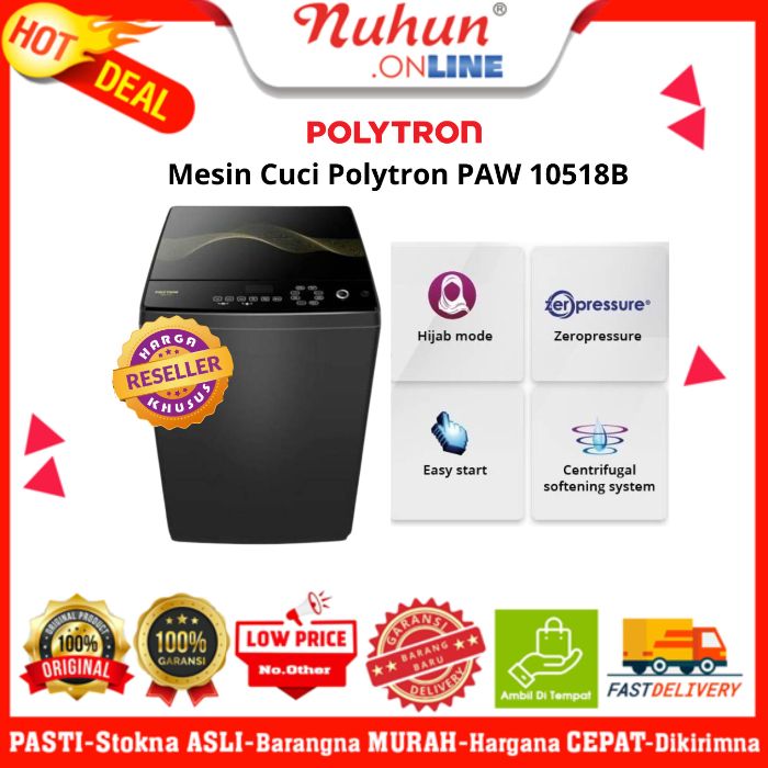 Polytron Mesin Cuci 1 Tabung Zeromatic PAW 10518B