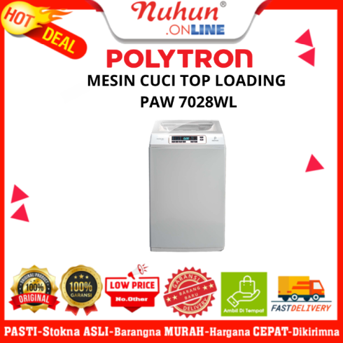 Polytron Mesin Cuci 1 Tabung Top Loading PAW 7028WL