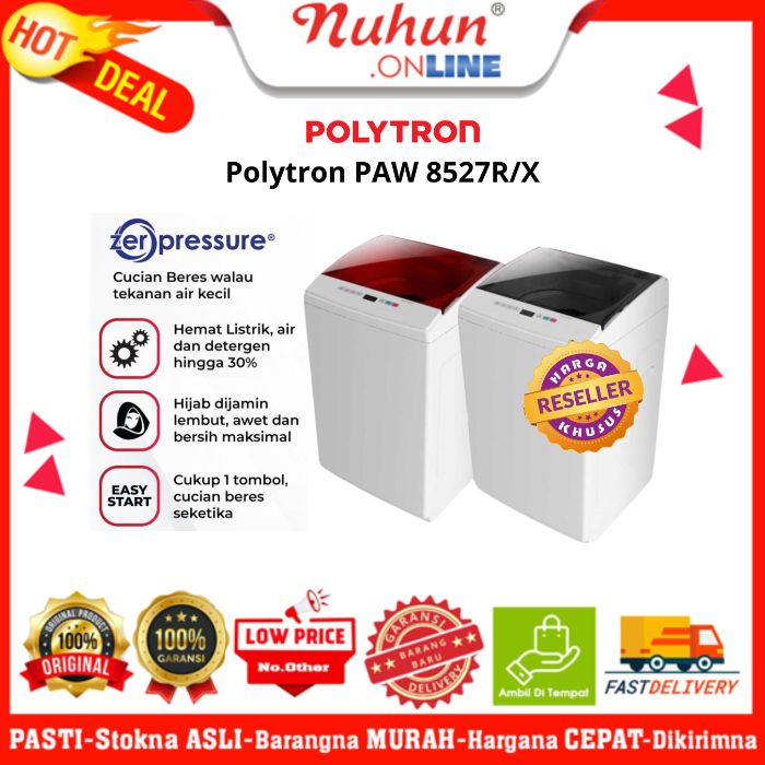 Polytron Mesin Cuci 1 Tabung Zeromatic PAW 8527R/X