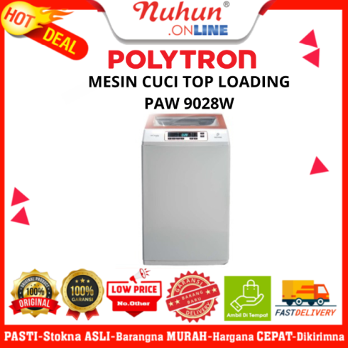 Polytron Mesin Cuci 1 Tabung 9KG PAW 9028W