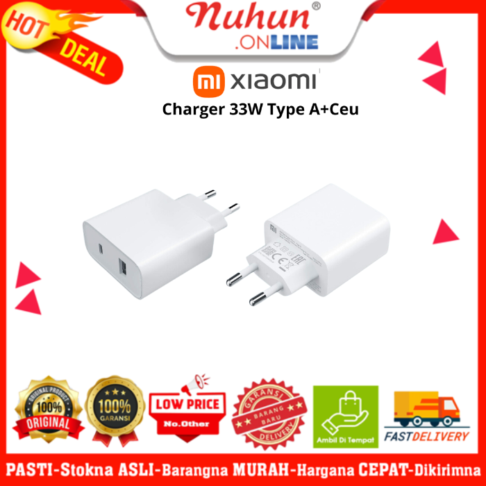 Xiaomi Charger Mi 33W Type C dan Type A Original