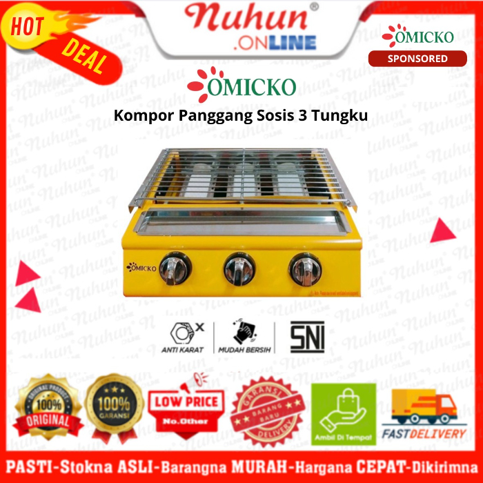 Omicko Kompor Panggang Sosis 3 Tungku