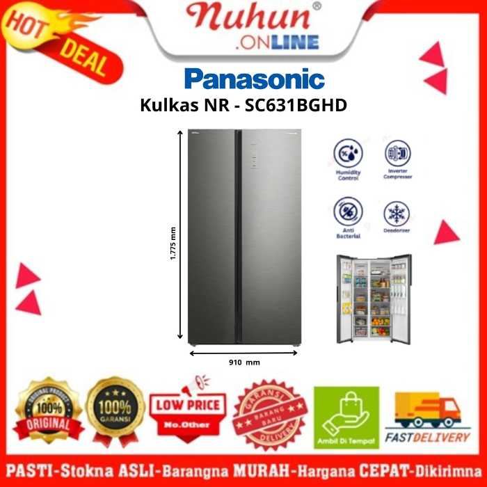 Panasonic Kulkas SBS NR-SC631BGHD