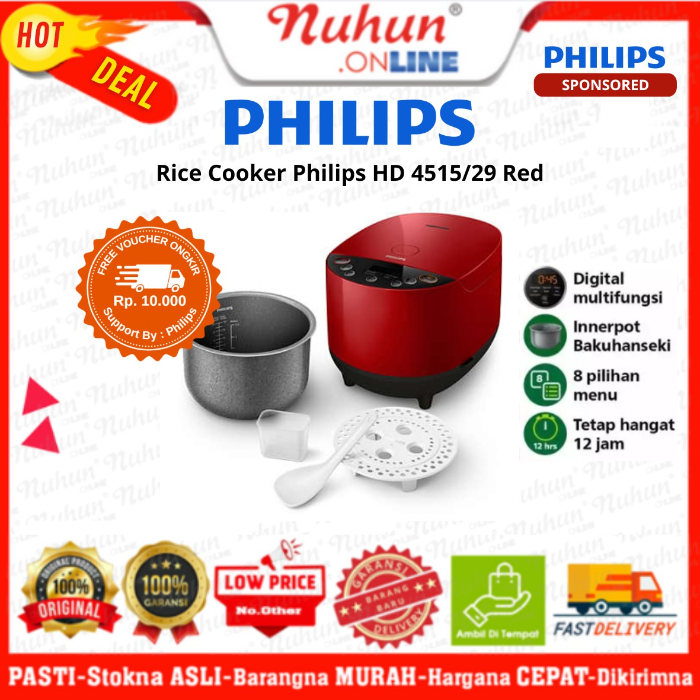 Philips Rice Cooker HD 4515/29 Red