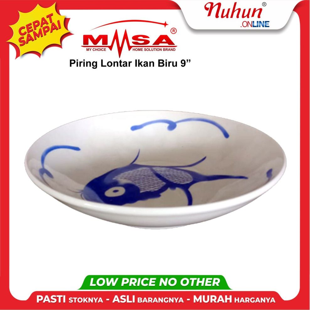 Piring Lontar Ikan Biru 9inch