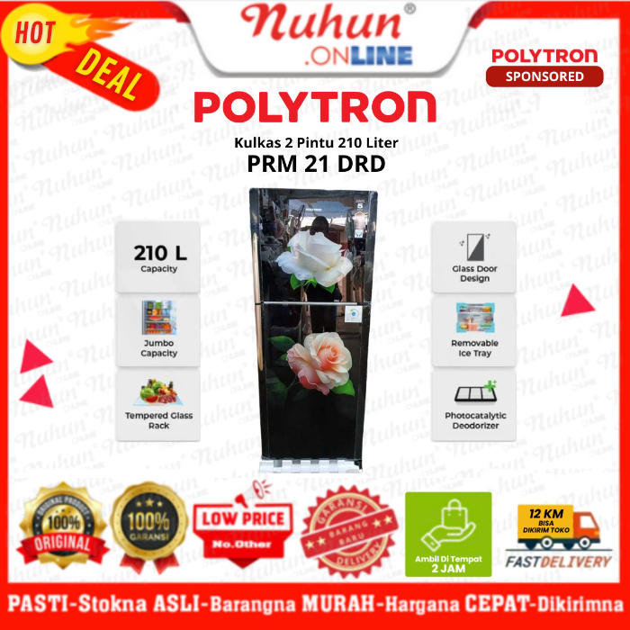 Polytron Kulkas 2 Pintu PRM 21 DRD 210 Liter