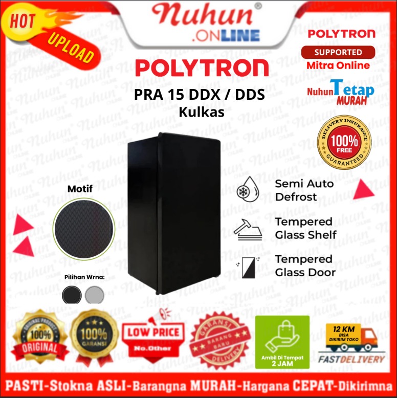 POLYTRON Kulkas PRA 15 DDX / DDS Kapasitas 150 L