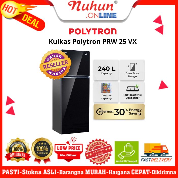 Polytron Kulkas 2 Pintu Belleza Jumbo Inverter 240 Liter – PRW 25VX