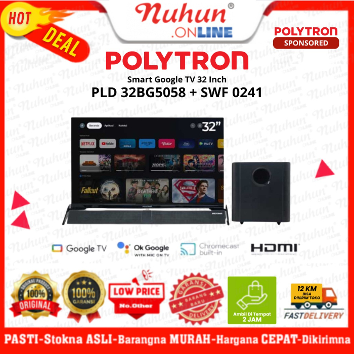 Polytron Smart Google TV PLD 32BG5058 + SWF 0241