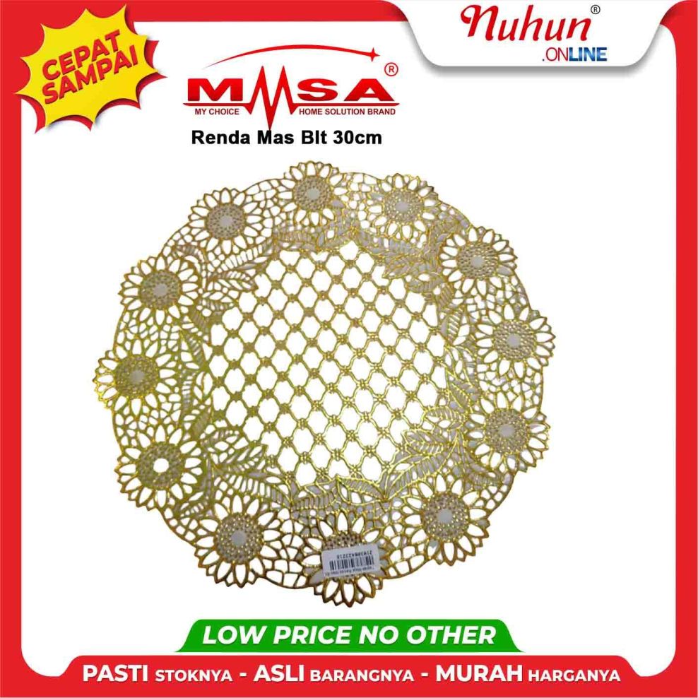 MSA Taplak Meja Renda Mas Blt 30cm