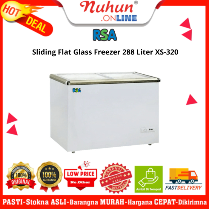 RSA Sliding Flat Glass Freezer XS-320