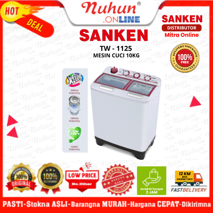 Sanken Mesin Cuci 2 Tabung TW - 1125 10kg