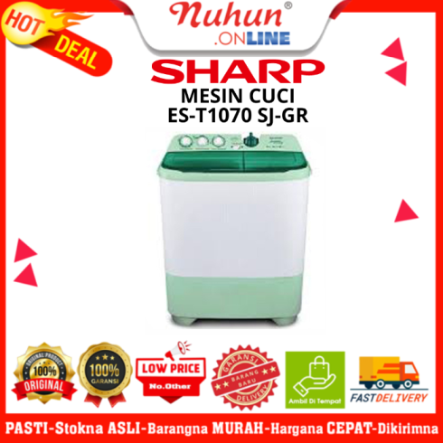 Sharp Mesin Cuci 2 Tabung ES-T1070 SJ-GR