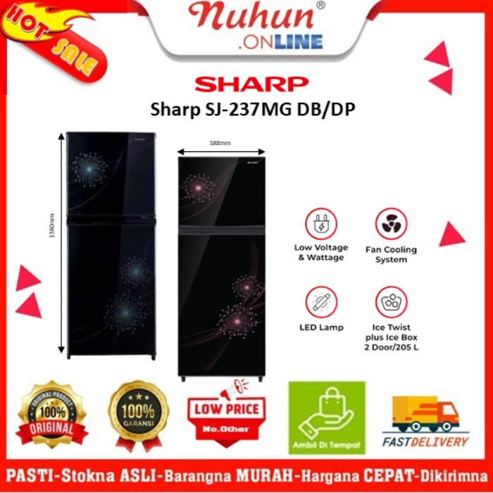 Sharp Kulkas 2 Pintu SJ-237MG DB/DP