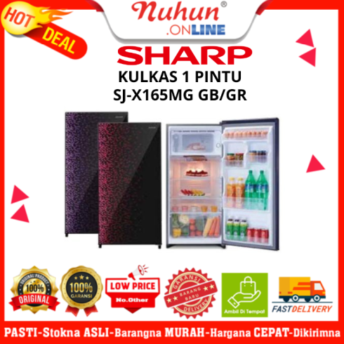 Sharp Kulkas 1 Pintu Shine Magneglas Series SJ-X165MG GB/GR