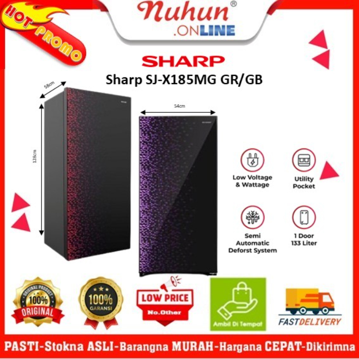Sharp Kulkas 1 Pintu SJ-X185MG GR/GB Corak