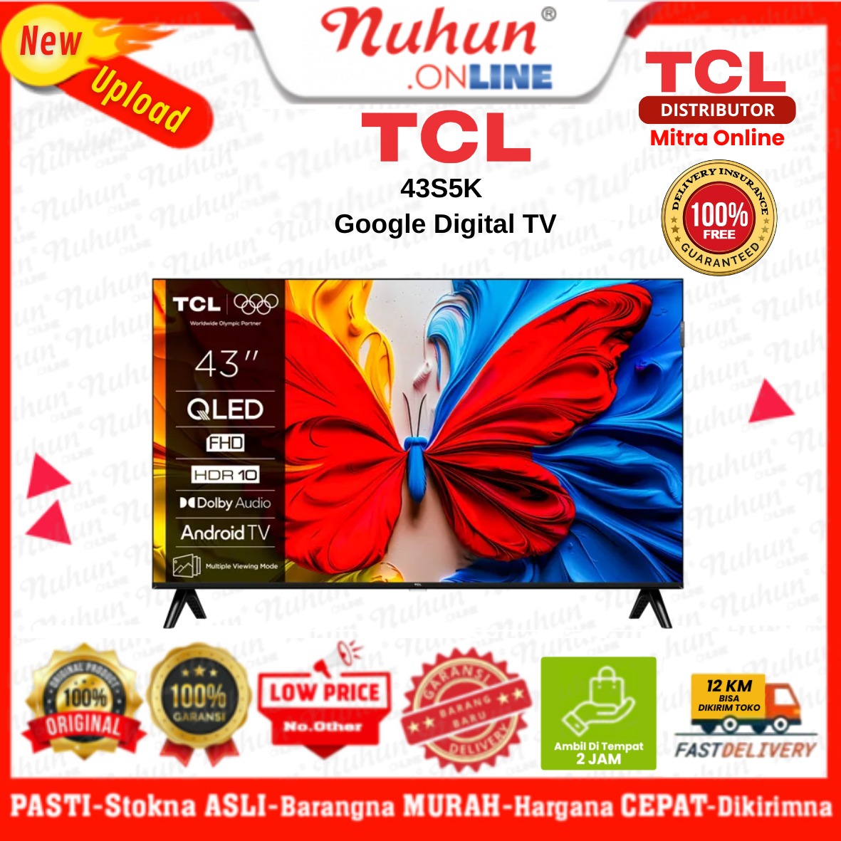 TCL Google TV 43S5K QLED 2K FULL HD