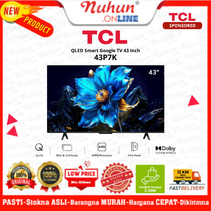 TCL QLED Smart Google TV 43 Inch 43P7K 4K UHD - HVA Panel Screen