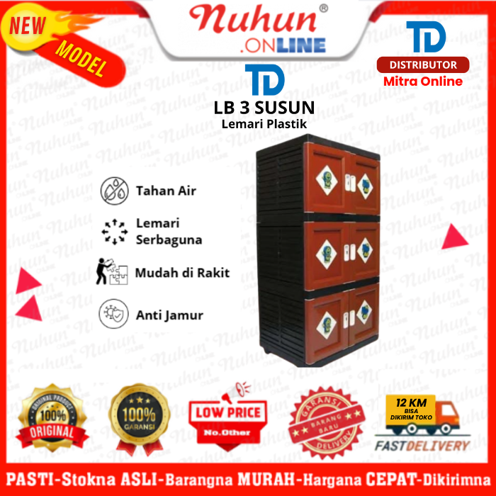 TD Lemari Plastik Pakaian 3 Susun