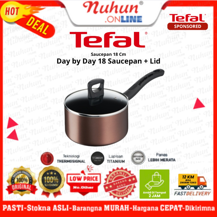 Tefal Sauce Pan + Lid Day by Day 18cm / Panci Saus Induksi