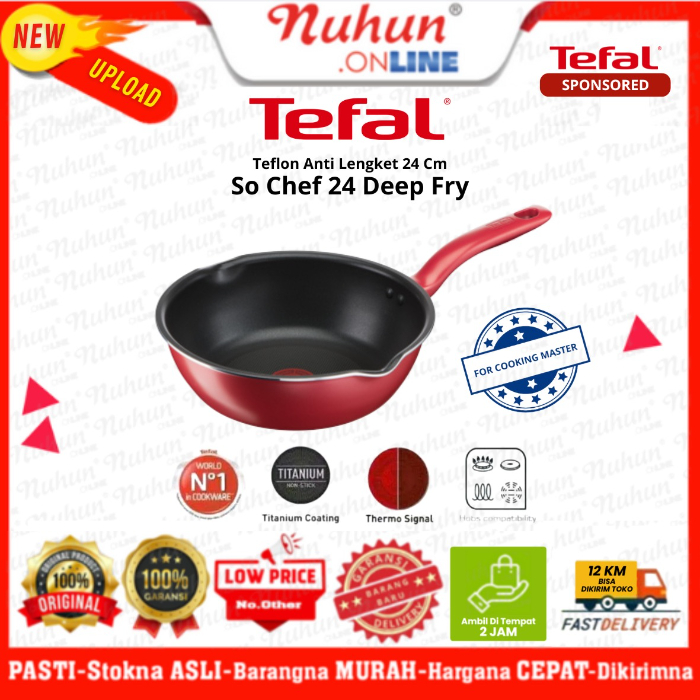 Tefal Wajan Induksi Anti Lengket Bisa di Semua Kompor So Chef Deep Frypan Series 24 CM