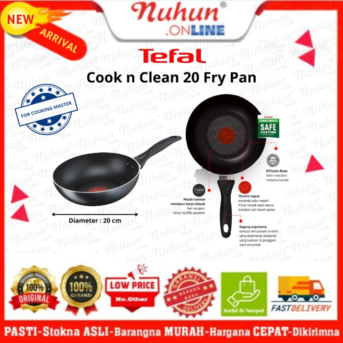 Tefal Wajan Anti Lengket / Penggorengan / Pan - Cook & Clean Frypan 20cm