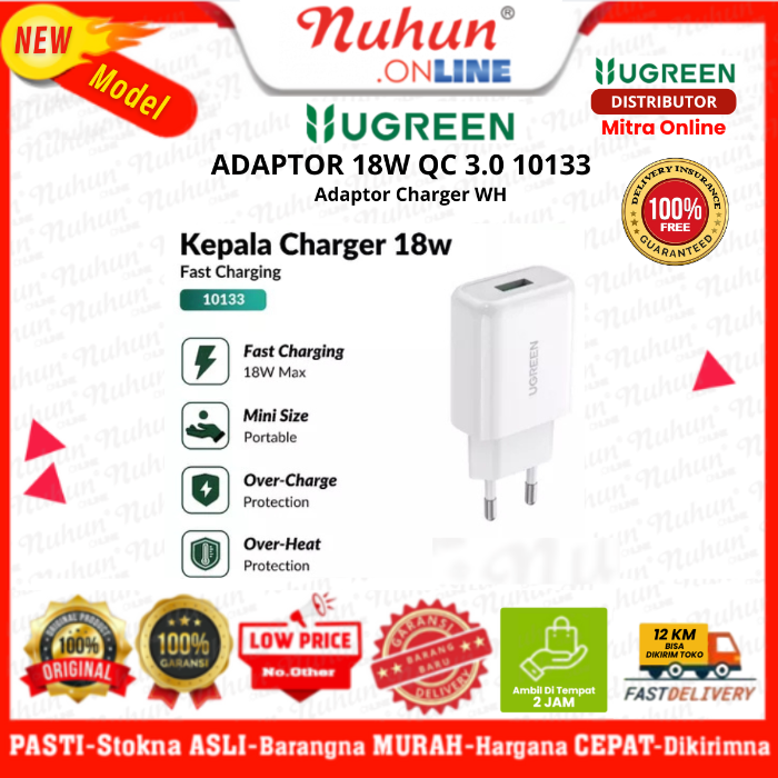 UGREEN Adaptor Charger 18W QC 3.0 FC WH 10133