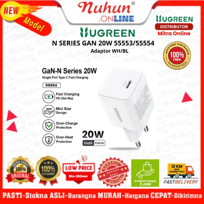 UGREEN Adaptor Charger N Series GAN 20W BL - WH 55553 - 55554