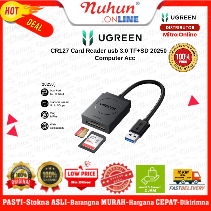 Ugreen CR127 Card Reader Usb 3.0 TF + Card SD 20250